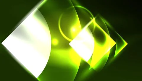 Abstract background vector neon glowing geometric elements. Hi-tech design for Illustrazione stock