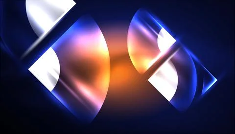 Abstract background vector neon glowing geometric elements. Hi-tech design for Illustrazione stock