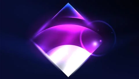 Abstract background vector neon glowing geometric elements. Hi-tech design for Illustrazione stock