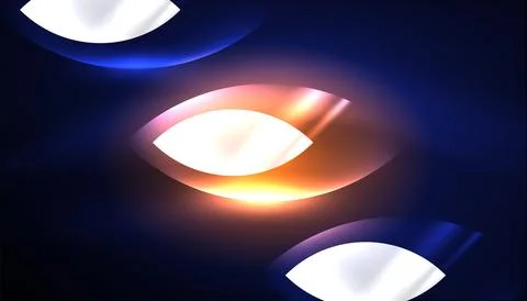 Abstract background vector neon glowing geometric elements. Hi-tech design for Illustrazione stock