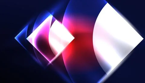 Abstract background vector neon glowing geometric elements. Hi-tech design for Stock Illustration