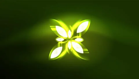 Abstract background vector neon glowing geometric elements. Hi-tech design for Stock Illustration