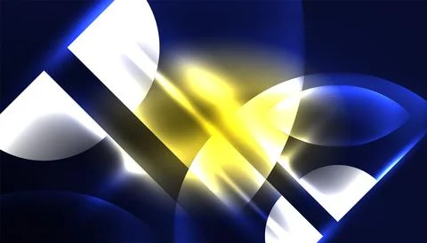 Abstract background vector neon glowing geometric elements. Hi-tech design for Stock Illustration