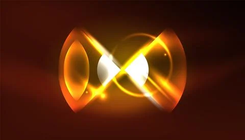 Abstract background vector neon glowing geometric elements. Hi-tech design for Illustrazione stock