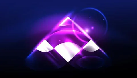 Abstract background vector neon glowing geometric elements. Hi-tech design for Illustrazione stock