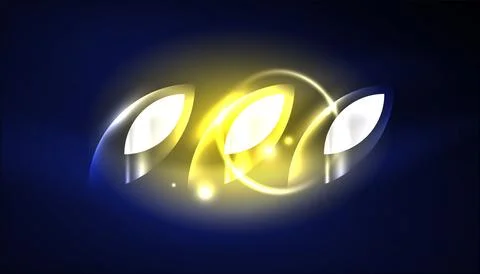 Abstract background vector neon glowing geometric elements. Hi-tech design for Stockillustratie