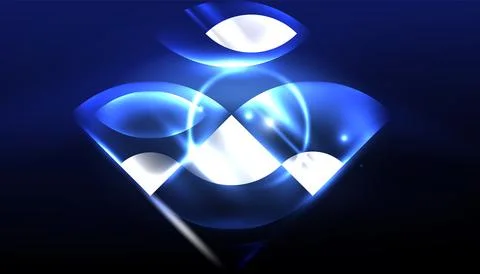 Abstract background vector neon glowing geometric elements. Hi-tech design for Stock Illustration