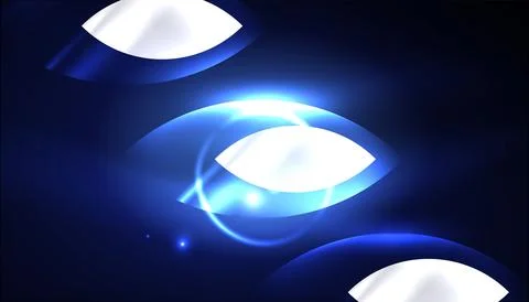 Abstract background vector neon glowing geometric elements. Hi-tech design for Stockillustratie