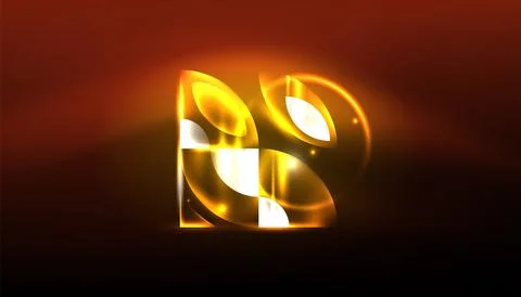 Abstract background vector neon glowing geometric elements. Hi-tech design for Illustrazione stock