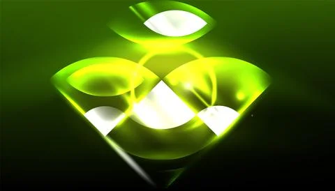 Abstract background vector neon glowing geometric elements. Hi-tech design for Illustrazione stock