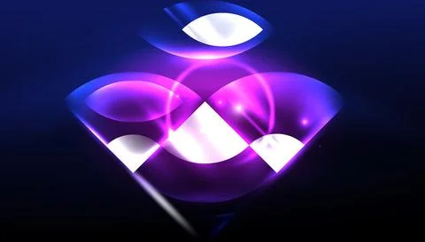 Abstract background vector neon glowing geometric elements. Hi-tech design for Stock Illustration