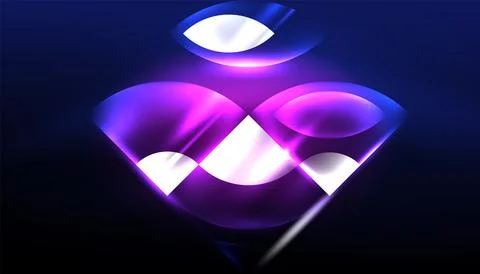 Abstract background vector neon glowing geometric elements. Hi-tech design for Illustrazione stock