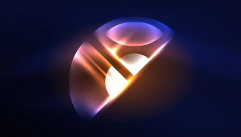 Abstract background vector neon glowing geometric elements. Hi-tech design for Illustrazione stock