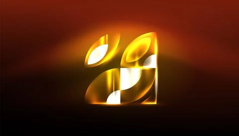 Abstract background vector neon glowing geometric elements. Hi-tech design for Illustrazione stock