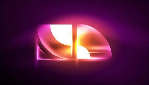 Abstract background vector neon glowing geometric elements. Hi-tech design for Stockillustratie