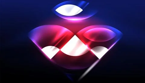 Abstract background vector neon glowing geometric elements. Hi-tech design for Illustrazione stock