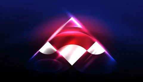 Abstract background vector neon glowing geometric elements. Hi-tech design for Illustrazione stock