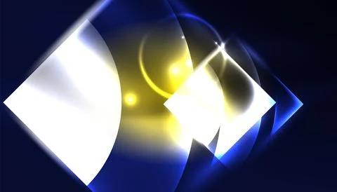 Abstract background vector neon glowing geometric elements. Hi-tech design for Illustrazione stock