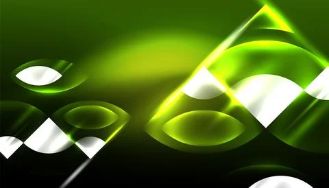 Abstract background vector neon glowing geometric elements. Hi-tech design for Illustrazione stock