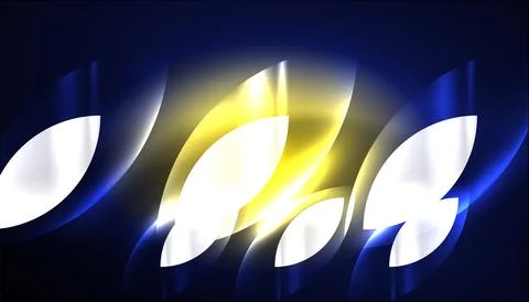 Abstract background vector neon glowing geometric elements. Hi-tech design for Illustrazione stock