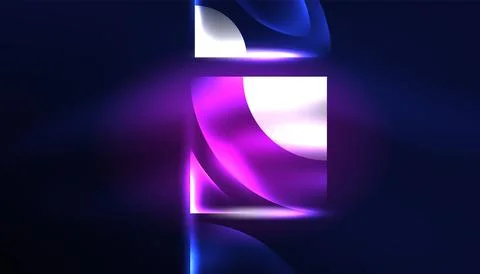 Abstract background vector neon glowing geometric elements. Hi-tech design for Stockillustratie