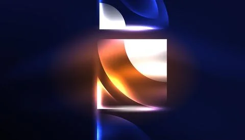 Abstract background vector neon glowing geometric elements. Hi-tech design for イラスト素材