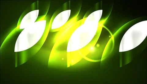 Abstract background vector neon glowing geometric elements. Hi-tech design for Stock Illustration