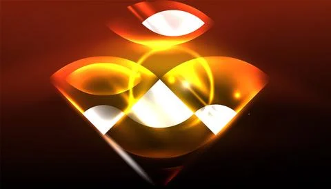 Abstract background vector neon glowing geometric elements. Hi-tech design for Stock Illustration