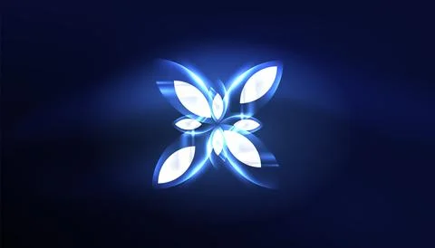 Abstract background vector neon glowing geometric elements. Hi-tech design for Illustrazione stock