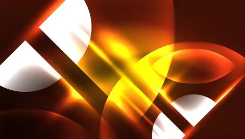 Abstract background vector neon glowing geometric elements. Hi-tech design for Illustrazione stock