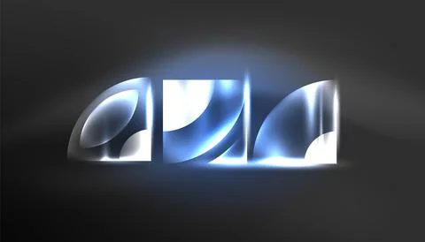 Abstract background vector neon glowing geometric elements. Hi-tech design for Illustrazione stock