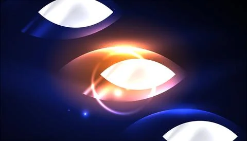 Abstract background vector neon glowing geometric elements. Hi-tech design for Illustrazione stock