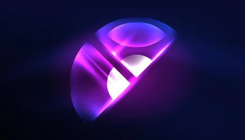 Abstract background vector neon glowing geometric elements. Hi-tech design for Stock Illustration