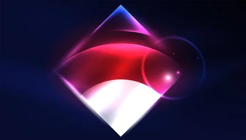 Abstract background vector neon glowing geometric elements. Hi-tech design for Illustrazione stock