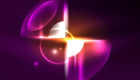 Abstract background vector neon glowing geometric elements. Hi-tech design for Illustrazione stock