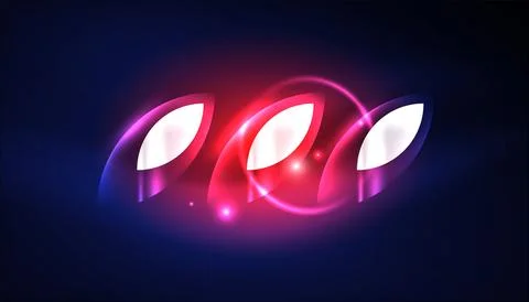 Abstract background vector neon glowing geometric elements. Hi-tech design for Illustrazione stock