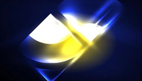 Abstract background vector neon glowing geometric elements. Hi-tech design for Illustrazione stock