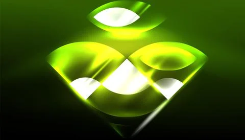 Abstract background vector neon glowing geometric elements. Hi-tech design for Illustrazione stock