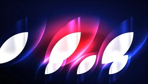 Abstract background vector neon glowing geometric elements. Hi-tech design for Illustrazione stock