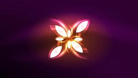 Abstract background vector neon glowing geometric elements. Hi-tech design for Illustrazione stock