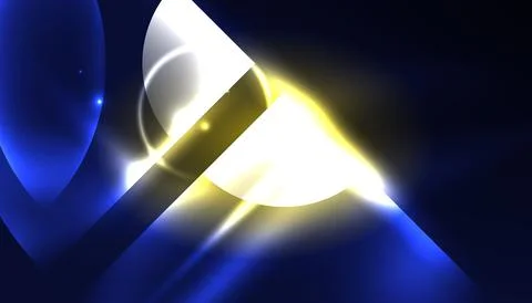 Abstract background vector neon glowing geometric elements. Hi-tech design for Stock Illustration