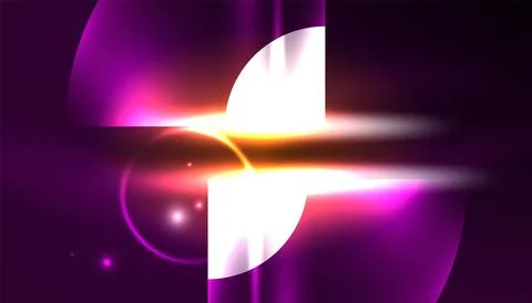 Abstract background vector neon glowing geometric elements. Hi-tech design for Stockillustratie