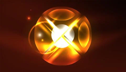 Abstract background vector neon glowing geometric elements. Hi-tech design for Illustrazione stock