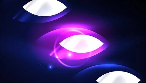 Abstract background vector neon glowing geometric elements. Hi-tech design for Illustrazione stock