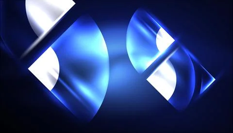 Abstract background vector neon glowing geometric elements. Hi-tech design for Stock Illustration