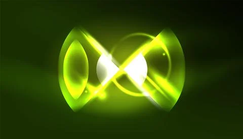 Abstract background vector neon glowing geometric elements. Hi-tech design for Stock Illustration