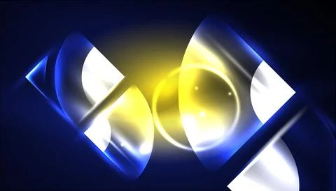 Abstract background vector neon glowing geometric elements. Hi-tech design for Stockillustratie