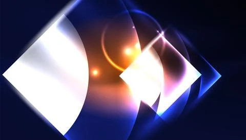 Abstract background vector neon glowing geometric elements. Hi-tech design for Illustrazione stock