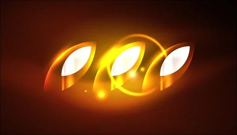 Abstract background vector neon glowing geometric elements. Hi-tech design for Stock Illustration