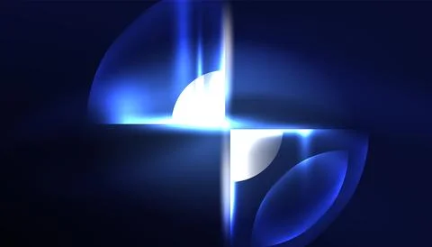 Abstract background vector neon glowing geometric elements. Hi-tech design for Illustrazione stock